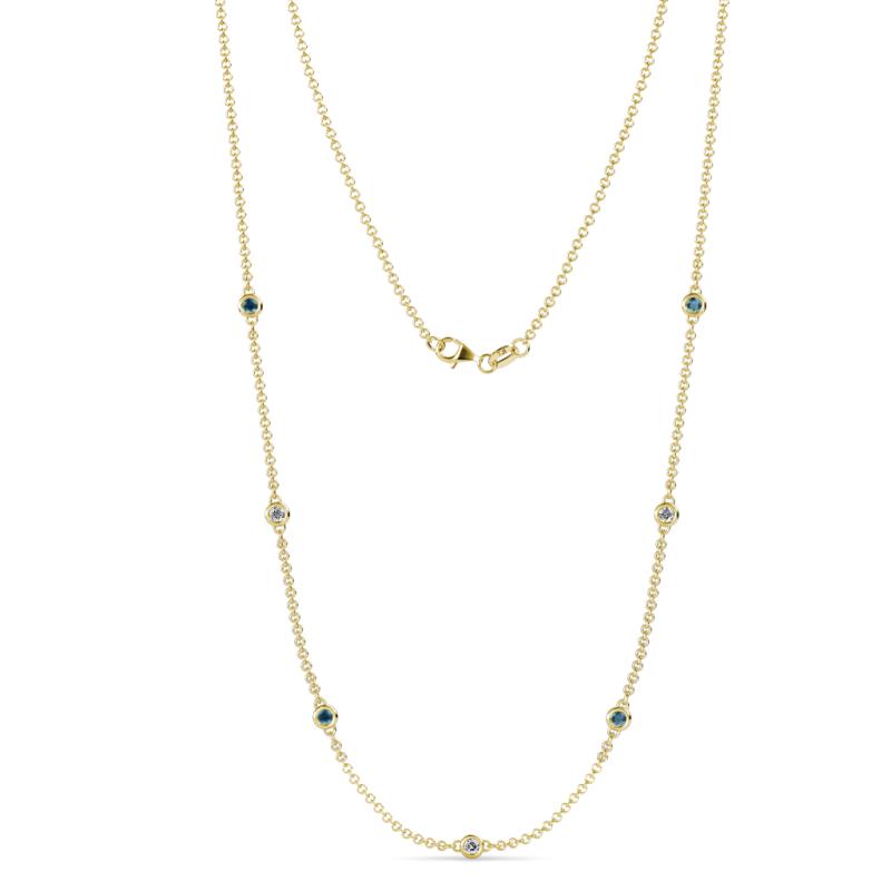 Salina (7 Stn/2.6mm) London Blue Topaz and Diamond on Cable Necklace 