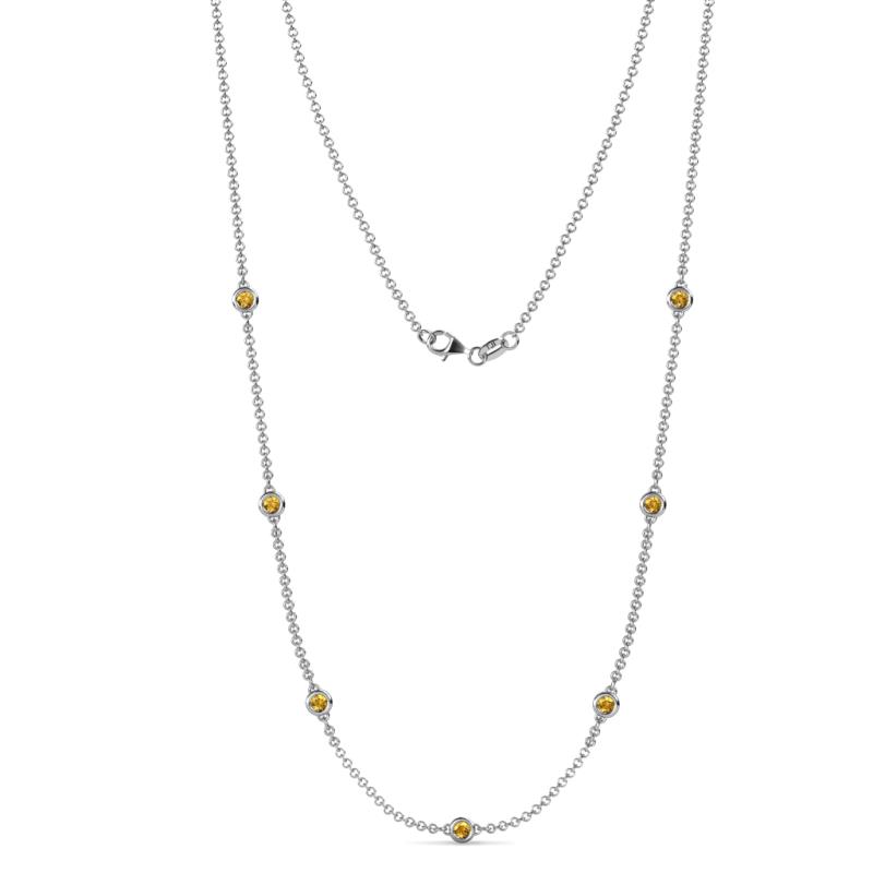 Salina (7 Stn/3mm) Citrine on Cable Necklace 