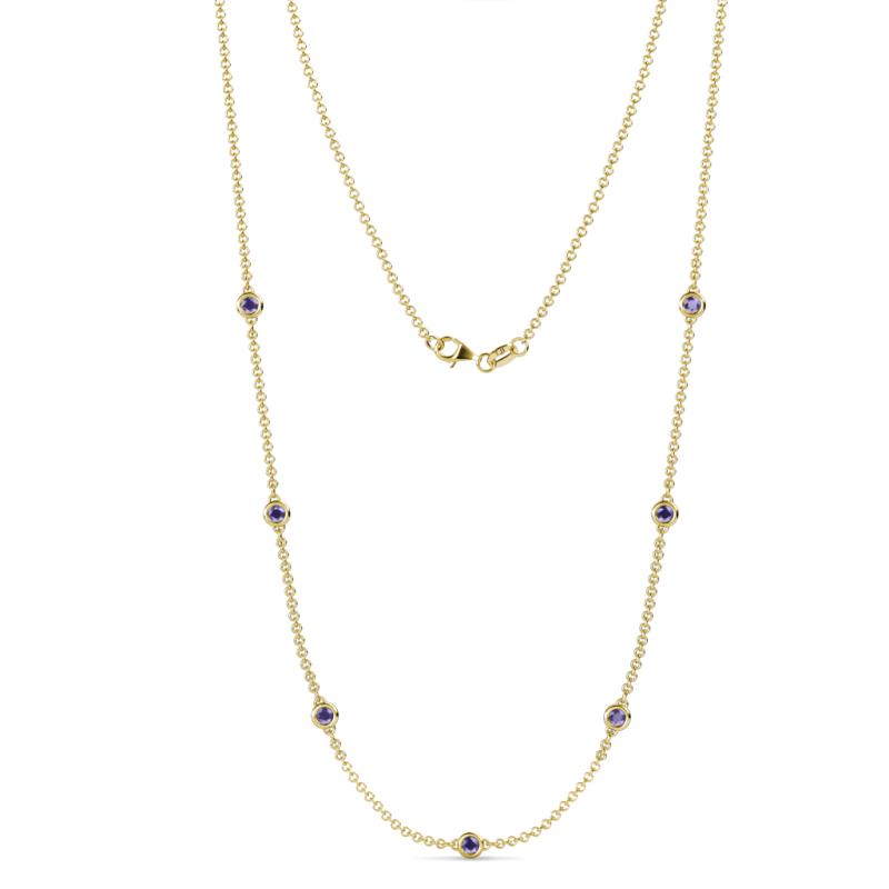 Salina (7 Stn/3mm) Iolite on Cable Necklace 