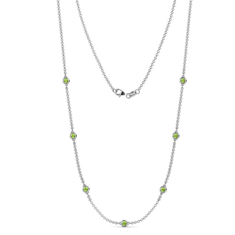 Salina (7 Stn/3mm) Peridot on Cable Necklace 