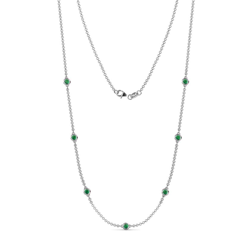 Salina (7 Stn/3mm) Emerald on Cable Necklace 
