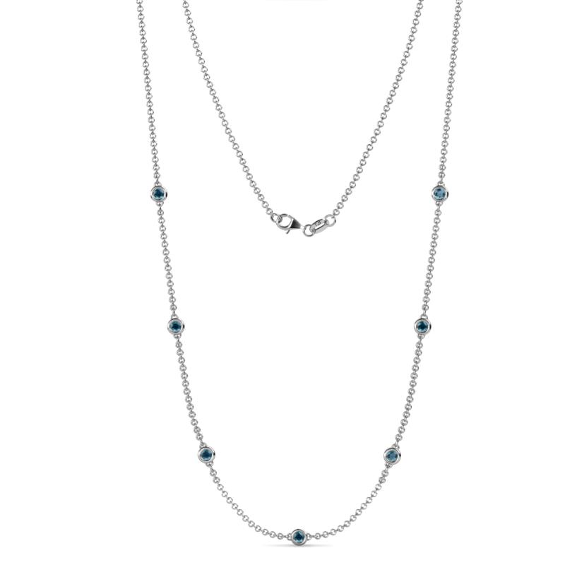 Salina (7 Stn/3mm) London Blue Topaz on Cable Necklace 