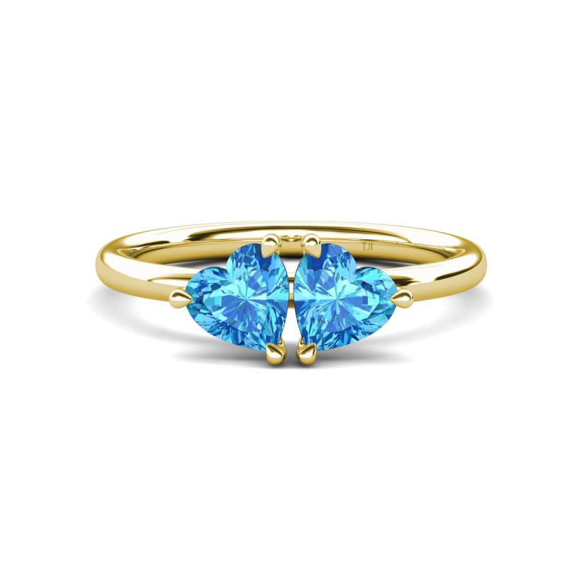 Francesca 2.00 ctw Heart Shape (6.00 mm) Blue Topaz Toi Et Moi Engagement Ring 