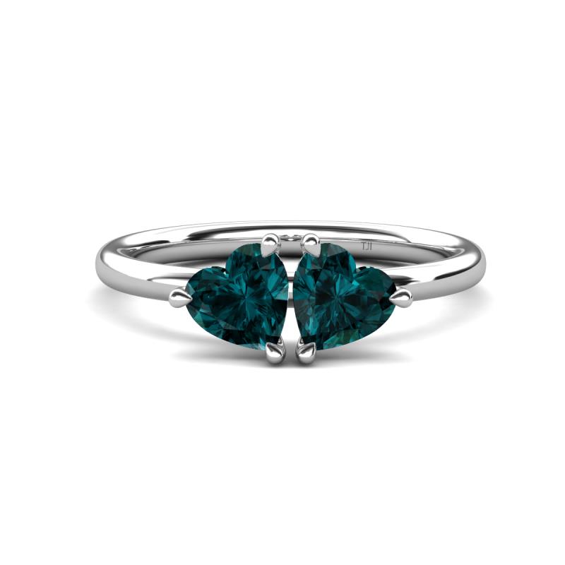 Francesca 2.00 ctw Heart Shape (6.00 mm) London Blue Topaz Toi Et Moi Engagement Ring 