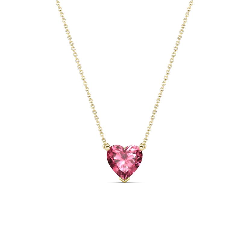 Zaria 0.48 ct Pink Tourmaline Heart Shape (5.00 mm) Solitaire Pendant Necklace 