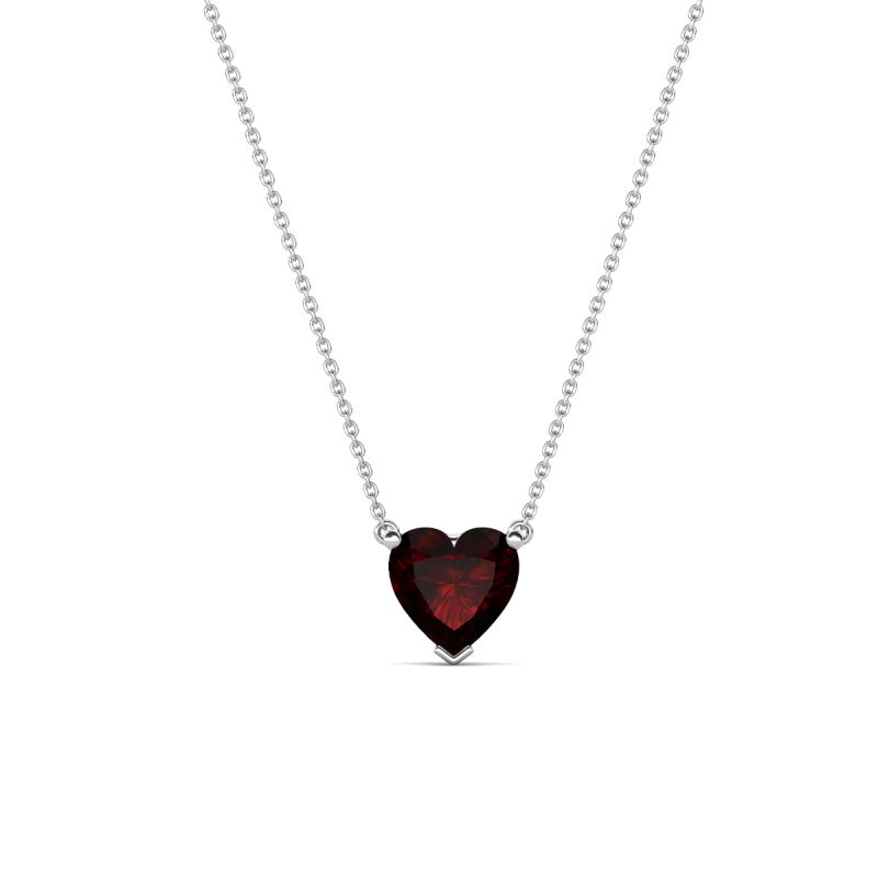 Zaria 0.60 ct Red Garnet Heart Shape (5.00 mm) Solitaire Pendant Necklace 