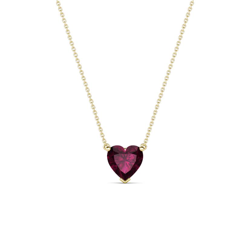 Zaria 0.70 ct Rhodolite Garnet Heart Shape (5.00 mm) Solitaire Pendant Necklace 