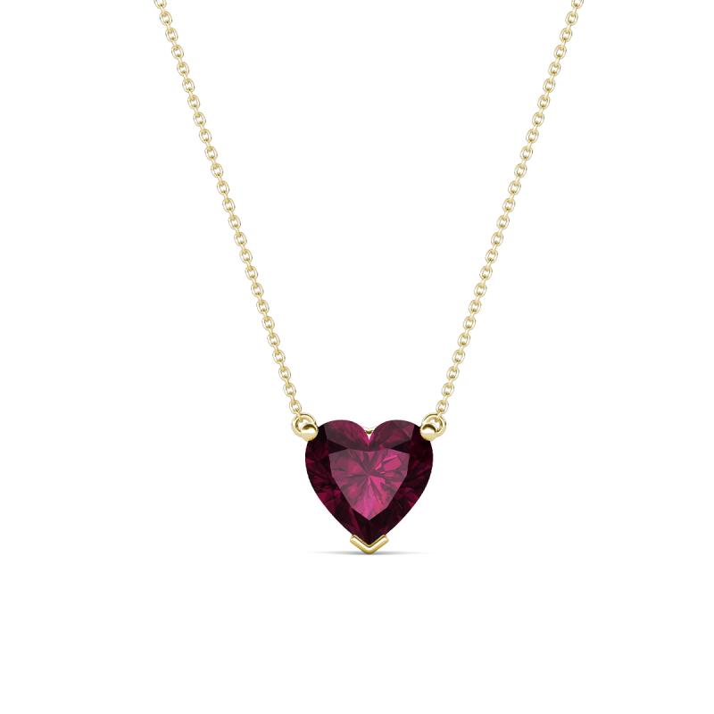 Zaria 1.10 ct Rhodolite Garnet Heart Shape (6.00 mm) Solitaire Pendant Necklace 