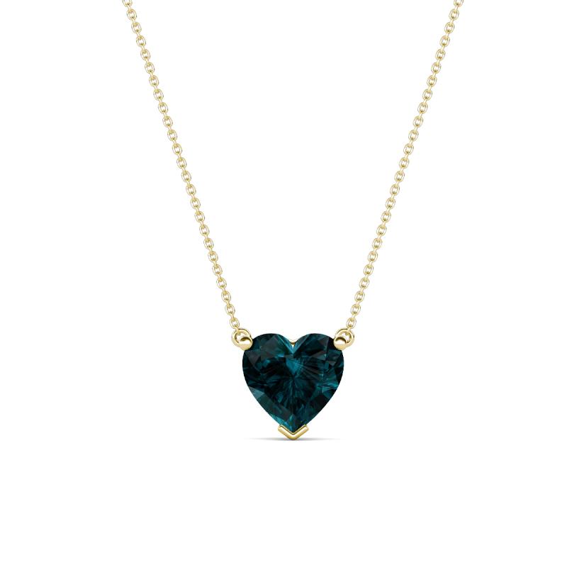 Zaria 1.00 ct London Blue Topaz Heart Shape (6.00 mm) Solitaire Pendant Necklace 