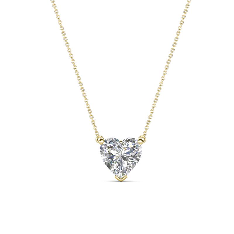 Zaria 0.85 ct GIA Certified Natural Diamond Heart Shape (6.00 mm) Solitaire Pendant Necklace 