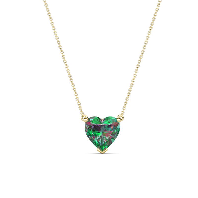 Zaria 0.75 ct Lab Created Alexandrite Heart Shape (6.00 mm) Solitaire Pendant Necklace 