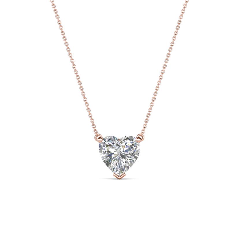 Zaria 0.70 ct Moissanite Heart Shape (6.00 mm) Solitaire Pendant Necklace 