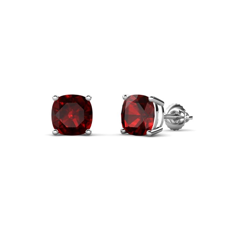 Alida 1.50 ctw (5.00 mm) Cushion Shape Red Garnet Solitaire Women Stud Earrings 
