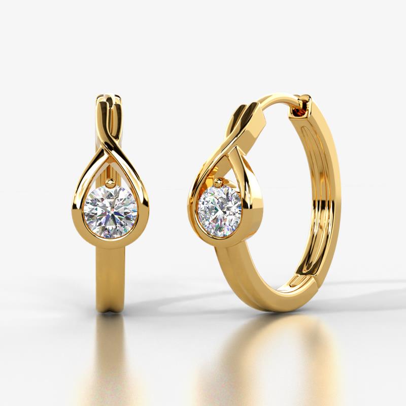 Solitaire deals hoop earrings