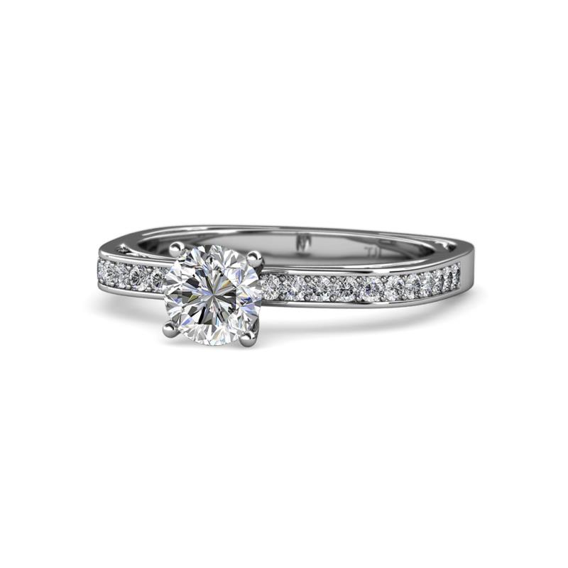 Gwen 0.90 ctw IGI Certified Lab Grown Diamond (6.00 mm) & Natural Diamond (1.00 mm) Euro Shank Engagement Ring 