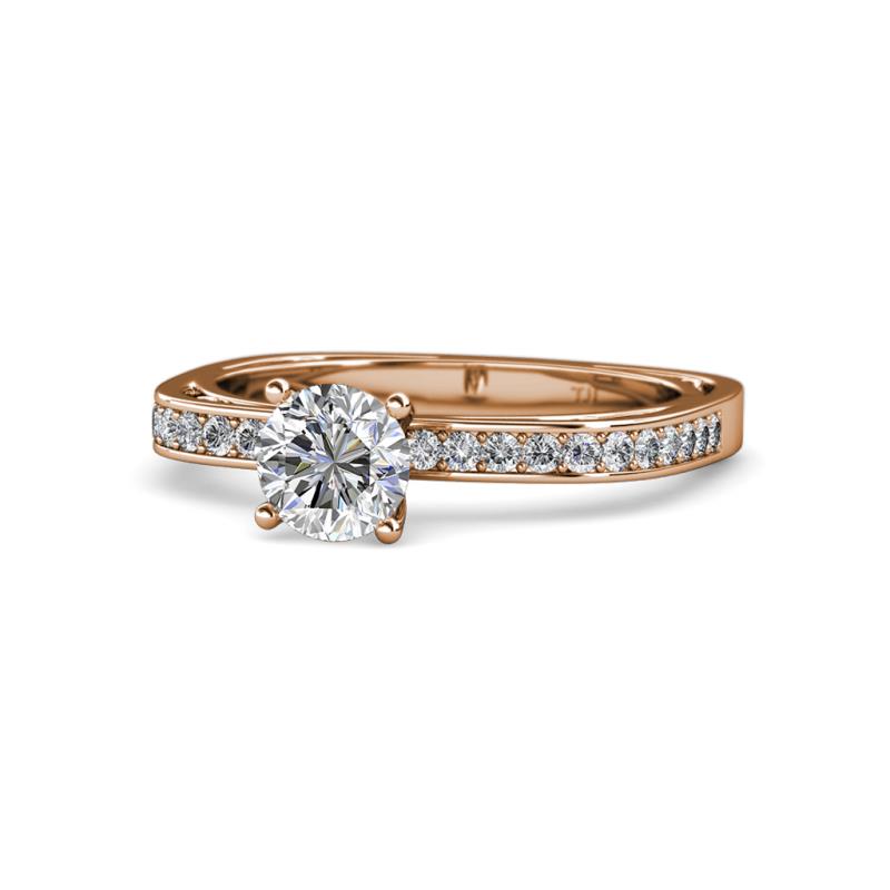 Gwen 0.90 ctw IGI Certified Lab Grown Diamond (6.00 mm) & Natural Diamond (1.00 mm) Euro Shank Engagement Ring 