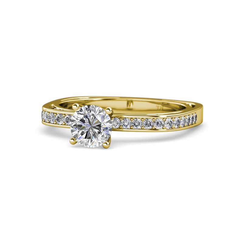 Gwen 0.90 ctw IGI Certified Lab Grown Diamond (6.00 mm) & Natural Diamond (1.00 mm) Euro Shank Engagement Ring 