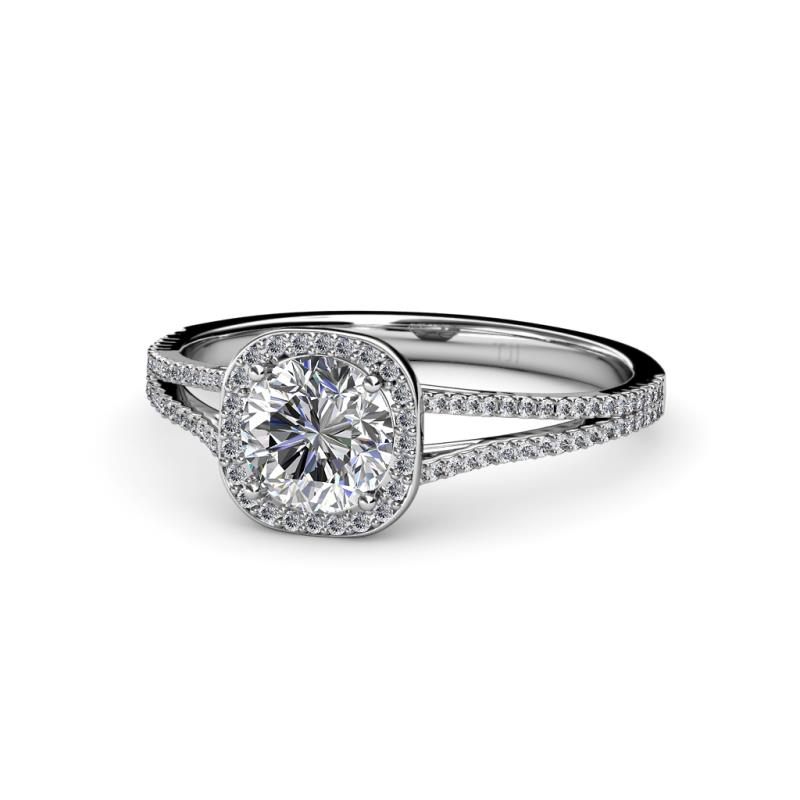 Seana 1.30 ctw IGI Certified Lab Grown Diamond Round (6.50 mm) & Natural Diamond Round (0.70 mm) Halo Engagement Ring 