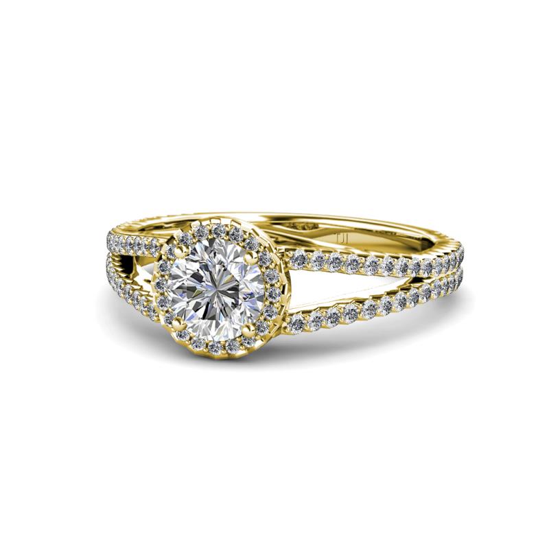 Aylin 1.38 ctw IGI Certified Lab Grown Diamond Round (6.50 mm) & Natural Diamond Round (1.00 mm) Halo Engagement Ring  