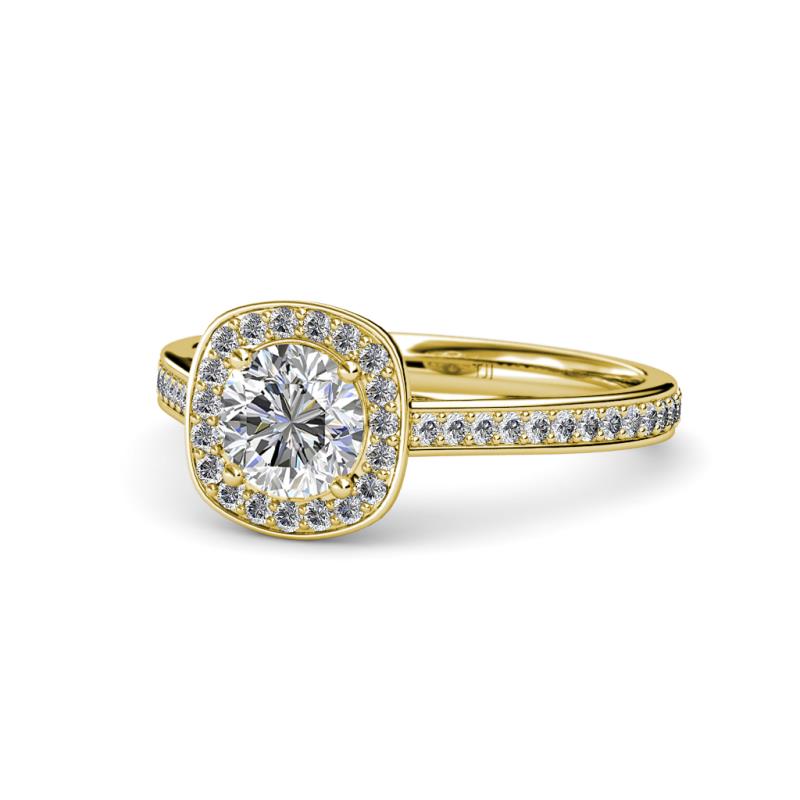 Hain 1.20 ctw IGI Certified Lab Grown Diamond Round (6.50 mm) & Natural Diamond Round (1.00 mm) Halo Engagement Ring  