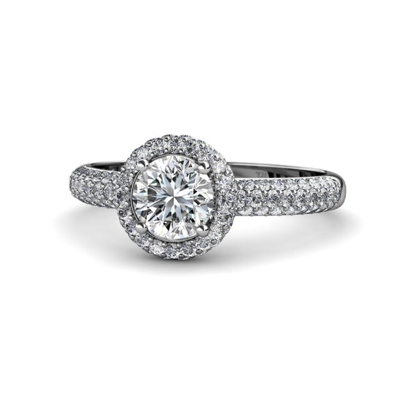 Ivanka Signature 1.90 ctw IGI Certified Lab Grown Diamond Round (6.50 mm) & Natural Diamond Round (1.30 mm) Halo Engagement Ring 