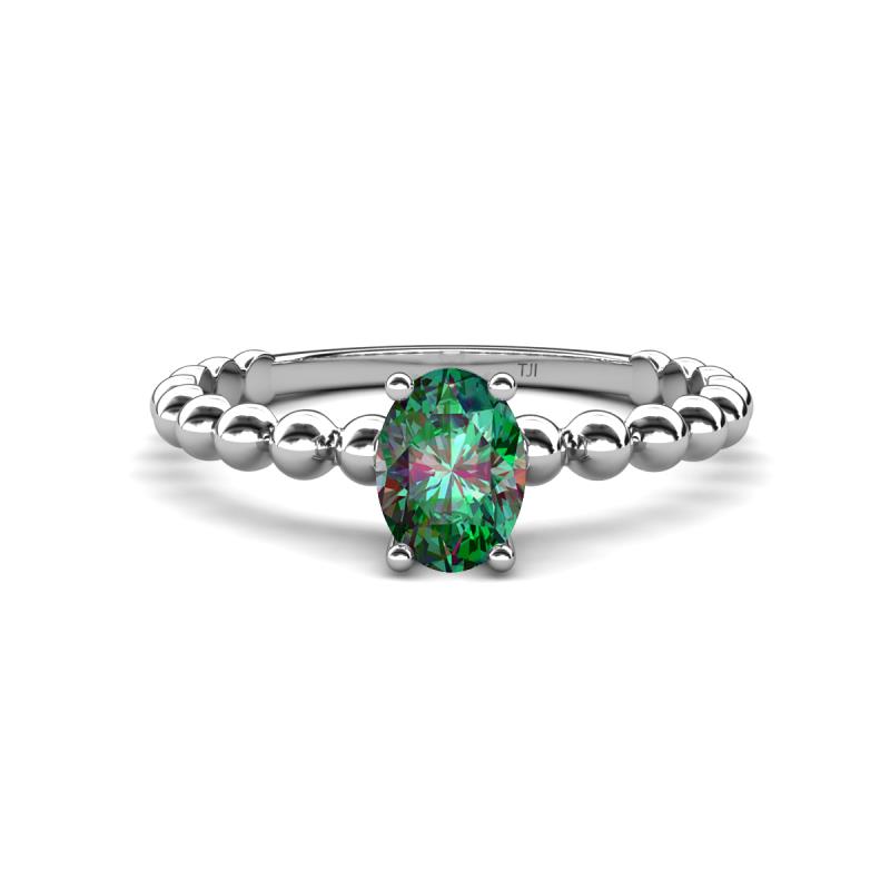 Helen Bold 0.74 ct Lab Created Alexandrite Oval Cut (6x4 mm) Solitaire Promise Ring 