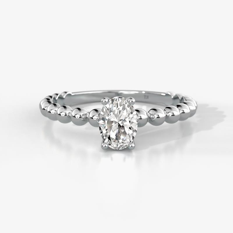 Helen Bold 0.43 ct Moissanite Oval Cut (6x4 mm) Solitaire Promise Ring 