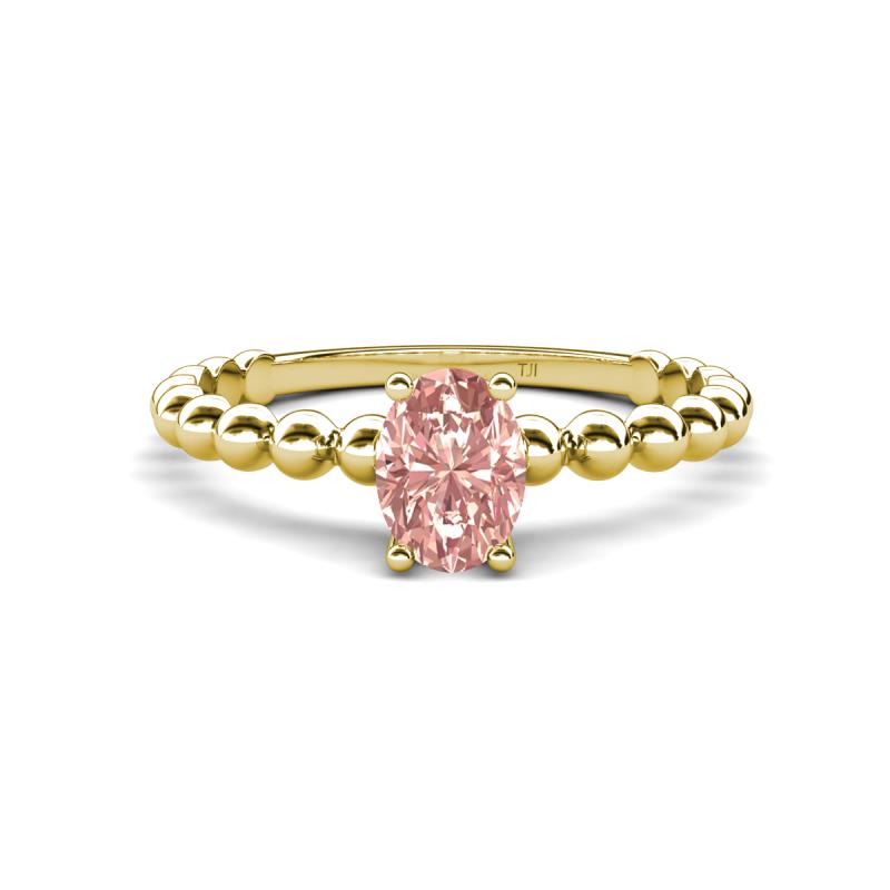 Helen Bold 0.40 ct Morganite Oval Cut (6x4 mm) Solitaire Promise Ring 