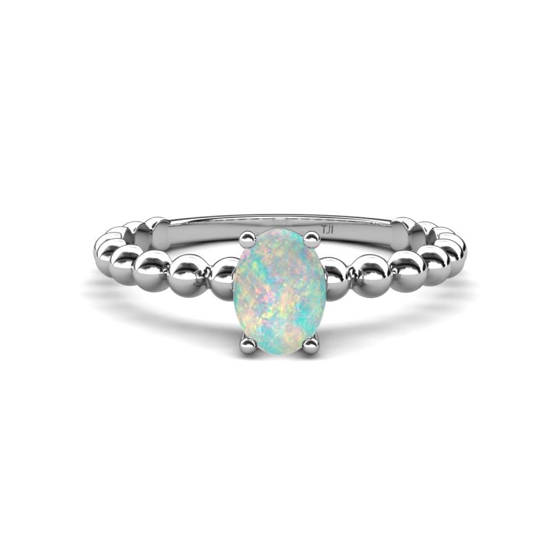 Helen Bold 0.30 ct Opal Oval Cut (6x4 mm) Solitaire Promise Ring 
