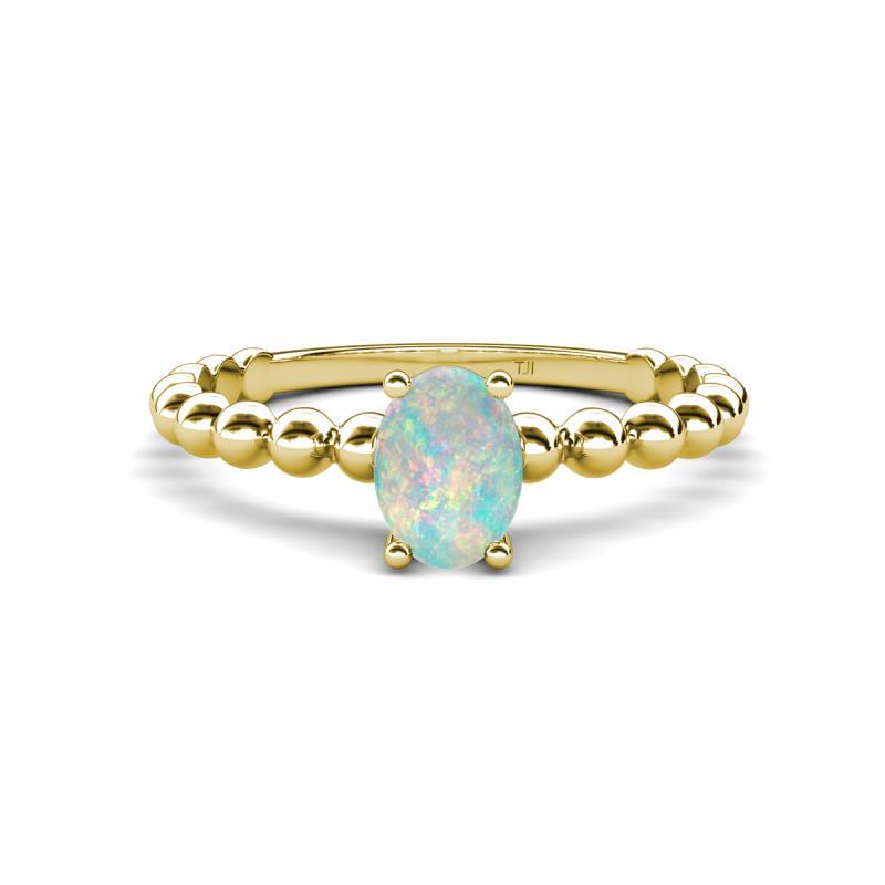 Helen Bold 0.30 ct Opal Oval Cut (6x4 mm) Solitaire Promise Ring 