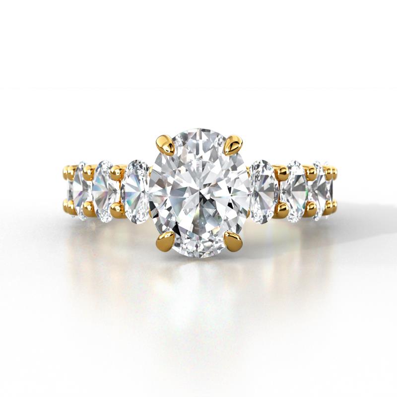 Jamila 5.00 ctw IGI Certified Lab Grown Diamond Oval Shape (9x7 mm) Hidden Halo Engagement Ring  