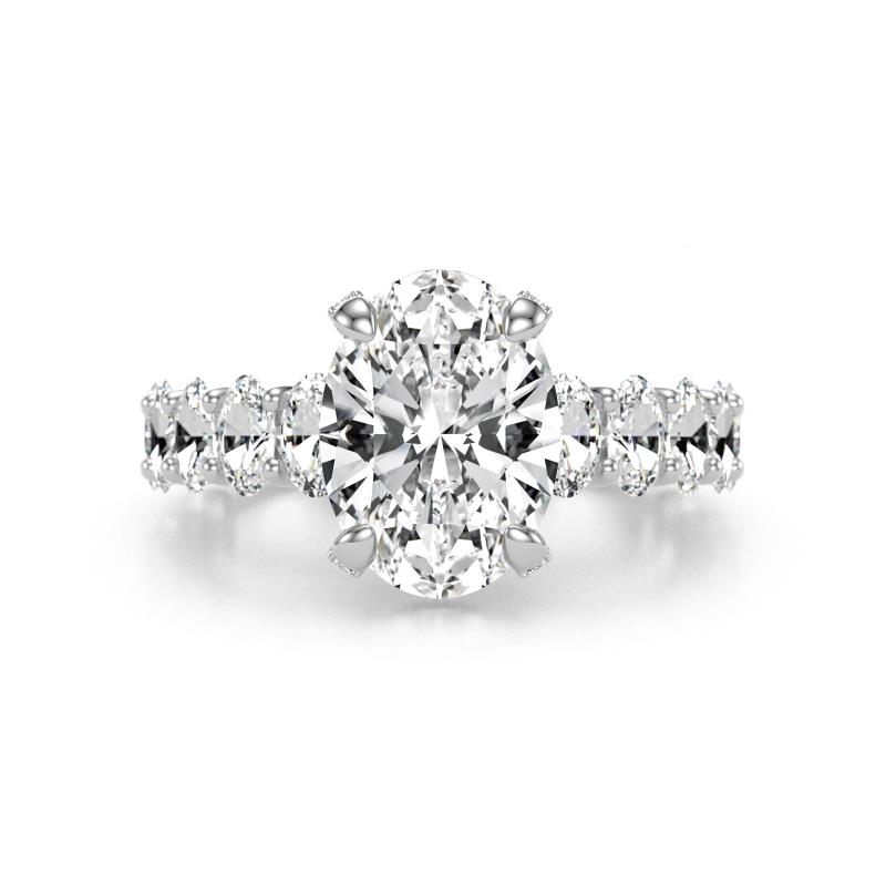 Keyla 3.38 ctw IGI Certified Lab Grown Diamond Oval Shape (9x7 mm) Hidden Halo Engagement Ring  