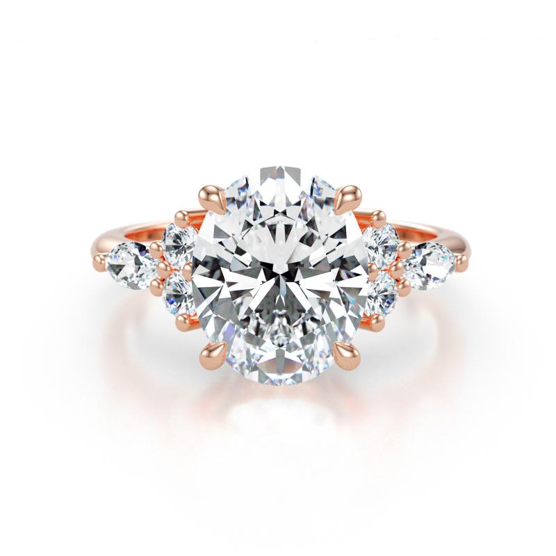 Kamilah 2.80 ctw IGI Certified Lab Grown Diamond Oval Shape (10x8 mm) Solitaire Plus Engagement Ring  
