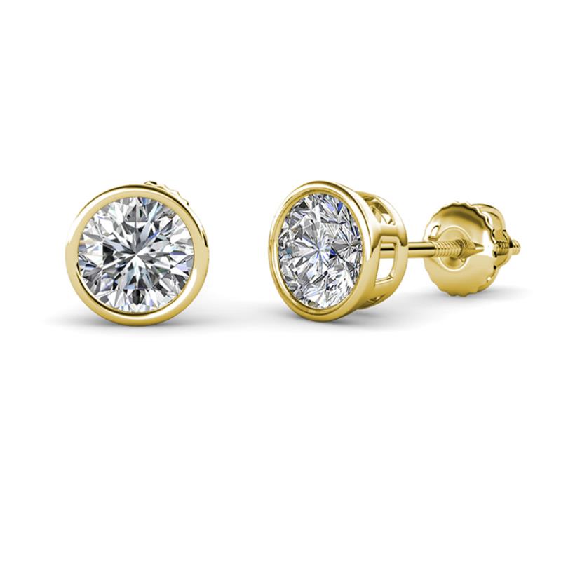 Carys 3.00 ctw (7.30 mm) IGI Certified Round Lab Grown Diamond Bezel Set Solitaire Stud Earrings 