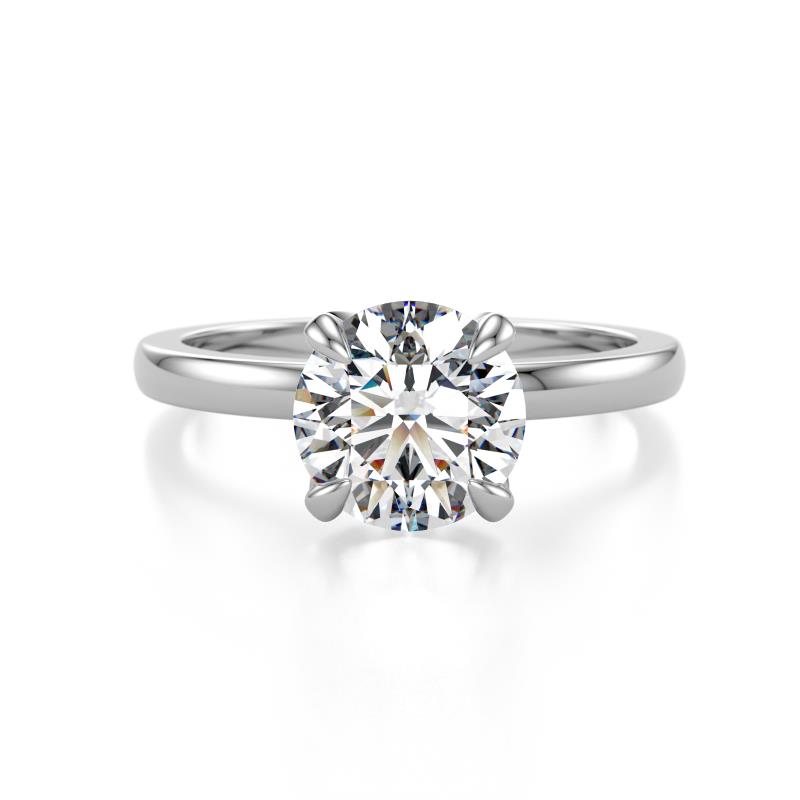 Abena 1.06 ctw Moissanite (6.50 mm) with Prong Studded Side Natural Diamond Solitaire Plus Engagement Ring 