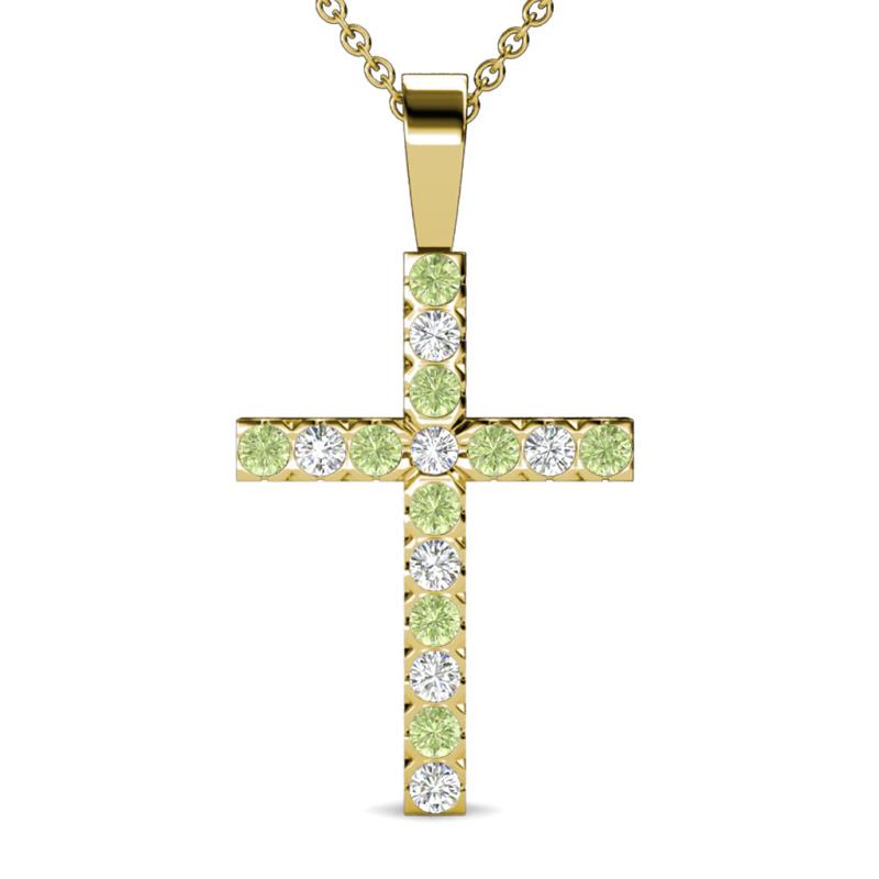 Aja Peridot and Diamond Cross Pendant 