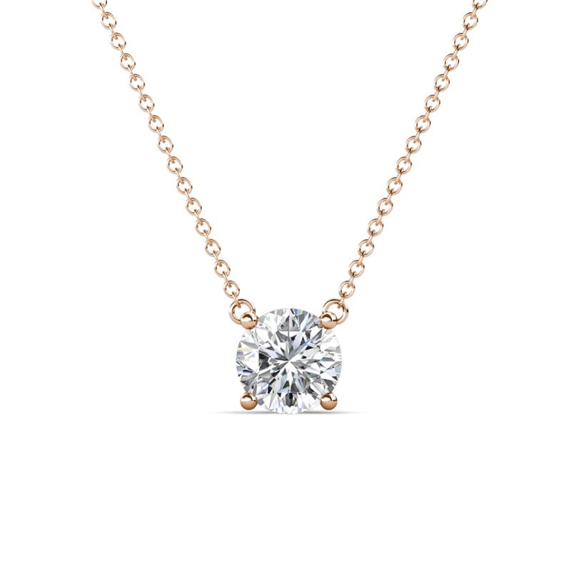1 Carat Pear Cut Solitaire Diamond Necklace Pendant White Gold 14K