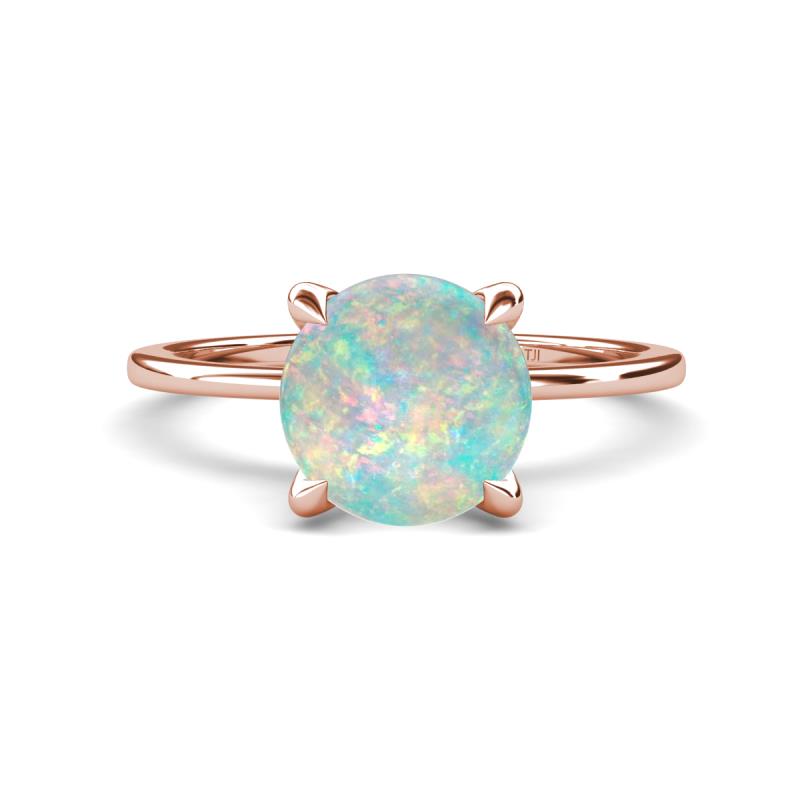 Morgan 1.55 ctw Center Opal with Prong Studded Natural Diamond Solitaire Plus Engagement Ring 