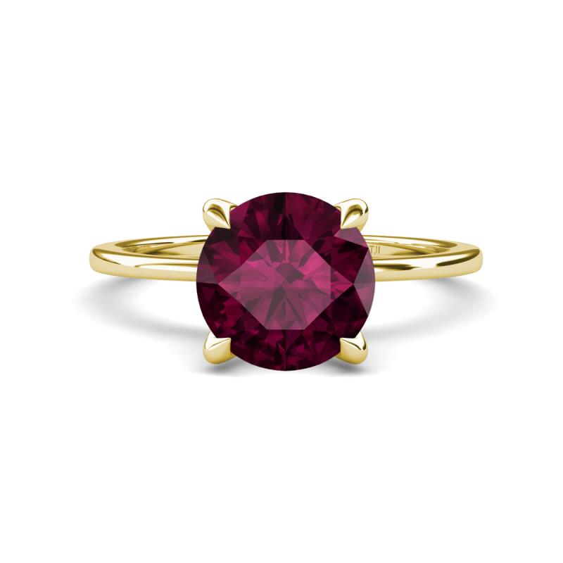 Morgan 2.41 ctw Center Rhodolite Garnet with Prong Studded Natural Diamond Solitaire Plus Engagement Ring 