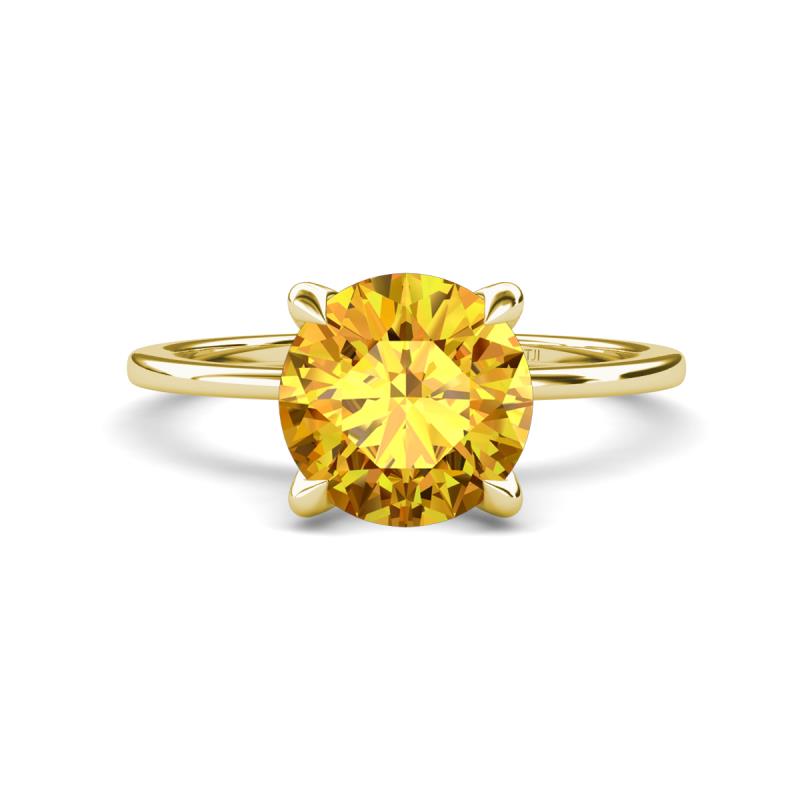 Morgan 2.05 ctw Center Citrine with Prong Studded Natural Diamond Solitaire Plus Engagement Ring 