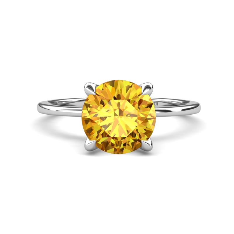 Morgan 2.05 ctw Center Citrine with Prong Studded Natural Diamond Solitaire Plus Engagement Ring 