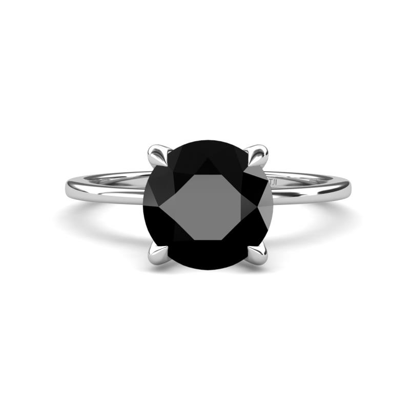 Morgan 2.15 ctw Center Black Diamond with Prong Studded Natural Diamond Solitaire Plus Engagement Ring 