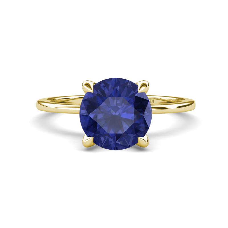 Morgan 1.30 ctw Center Iolite with Prong Studded Natural Diamond Solitaire Plus Engagement Ring 