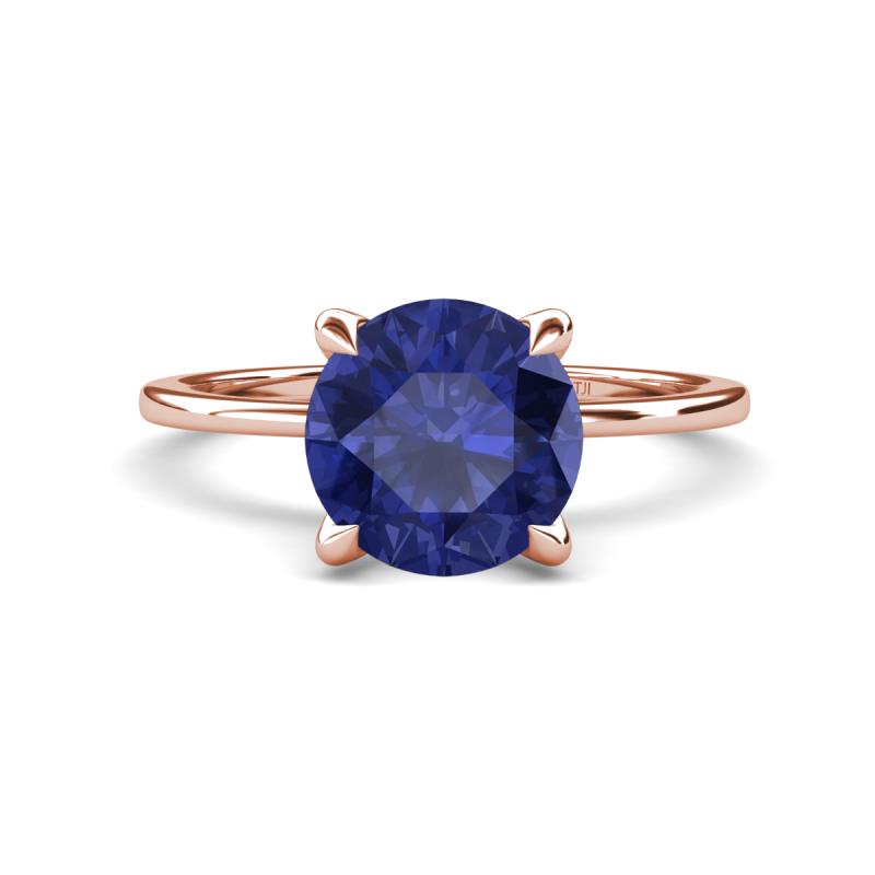 Morgan 1.30 ctw Center Iolite with Prong Studded Natural Diamond Solitaire Plus Engagement Ring 