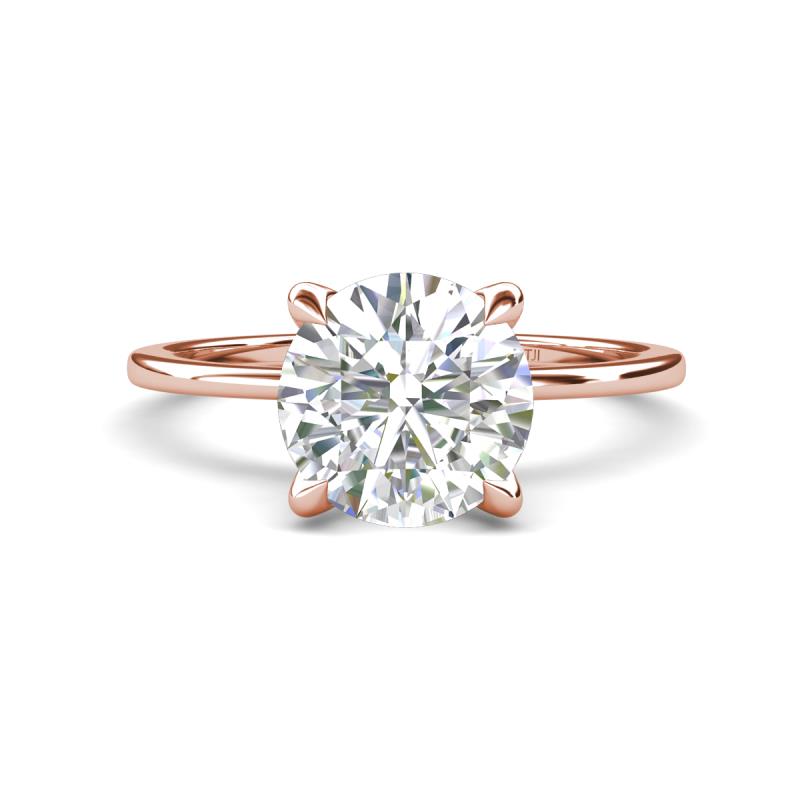 Morgan 1.25 ctw Center Moissanite with Prong Studded Natural Diamond Solitaire Plus Engagement Ring 