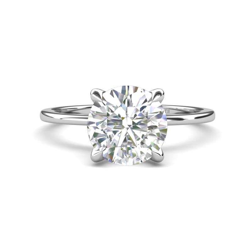 Morgan 1.25 ctw Center Moissanite with Prong Studded Natural Diamond Solitaire Plus Engagement Ring 