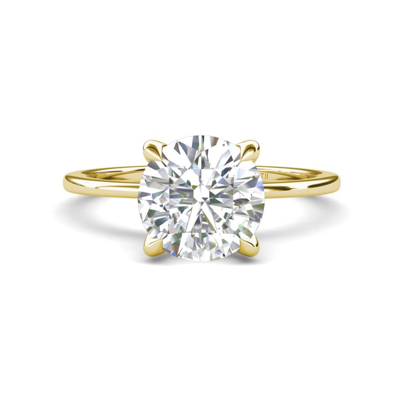 Morgan 1.25 ctw Center Moissanite with Prong Studded Natural Diamond Solitaire Plus Engagement Ring 