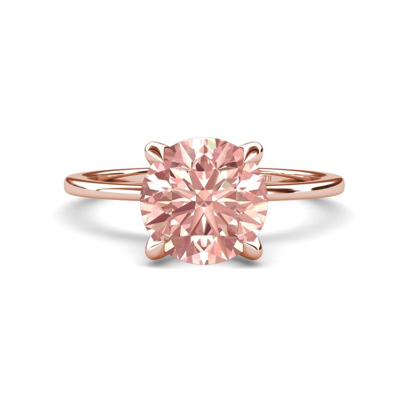 Morgan 1.35 ctw Center Morganite with Prong Studded Natural Diamond Solitaire Plus Engagement Ring 