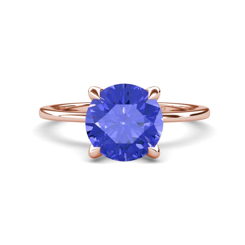 Morgan 1.33 ctw Center Tanzanite with Prong Studded Natural Diamond Solitaire Plus Engagement Ring 