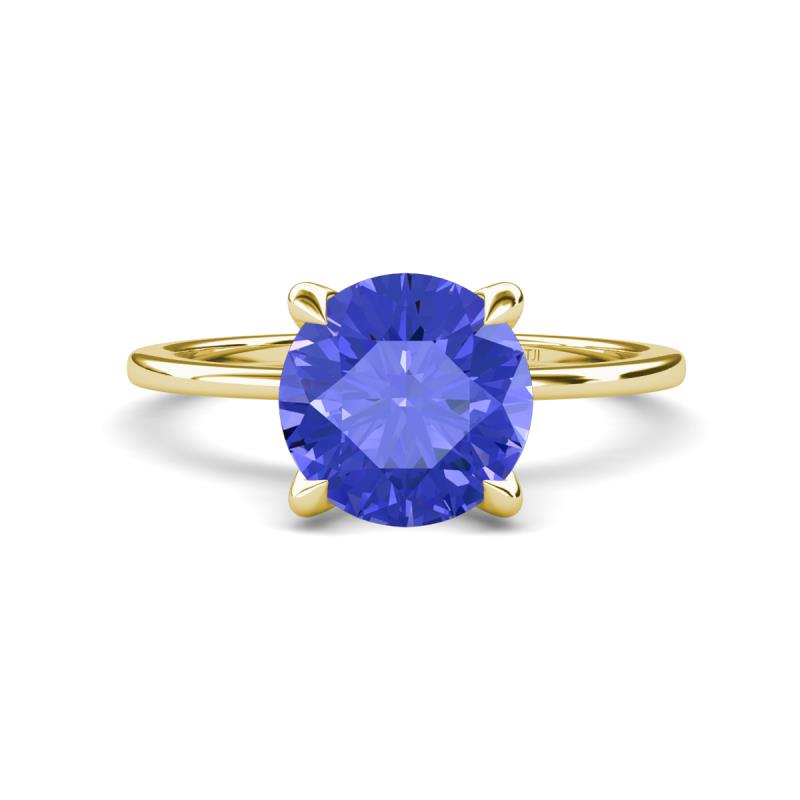 Morgan 1.33 ctw Center Tanzanite with Prong Studded Natural Diamond Solitaire Plus Engagement Ring 